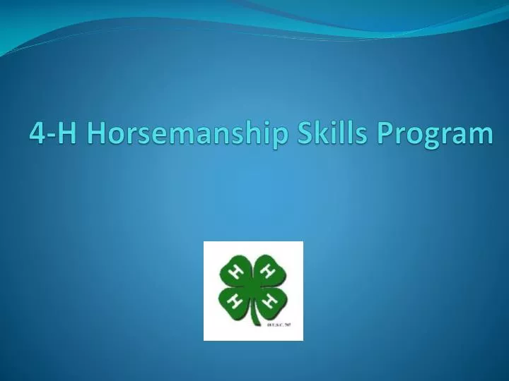 4 h horsemanship skills program