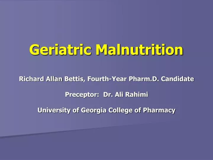 geriatric malnutrition