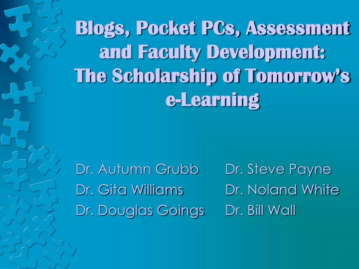 blogs pocket pcs assessment and faculty development the scholarship of tomorrow s e learning