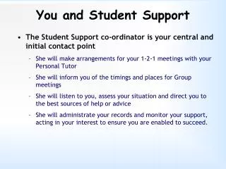 You and Student Support