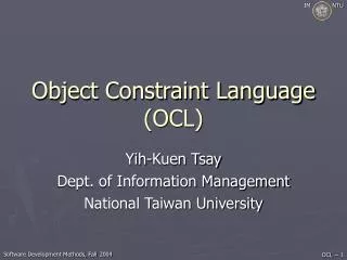 Object Constraint Language (OCL)