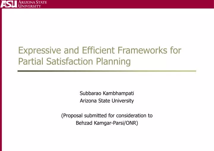 expressive and efficient frameworks for partial satisfaction planning