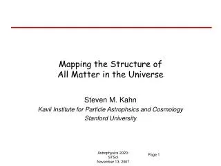 Mapping the Structure of All Matter in the Universe