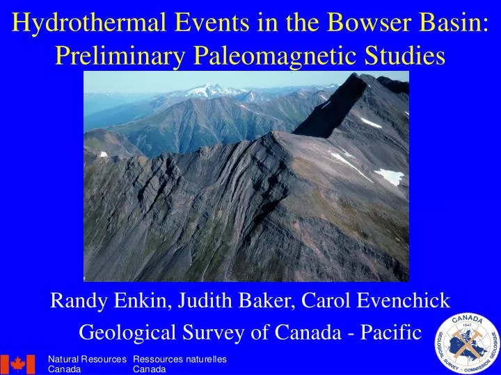 hydrothermal events in the bowser basin preliminary paleomagnetic studies