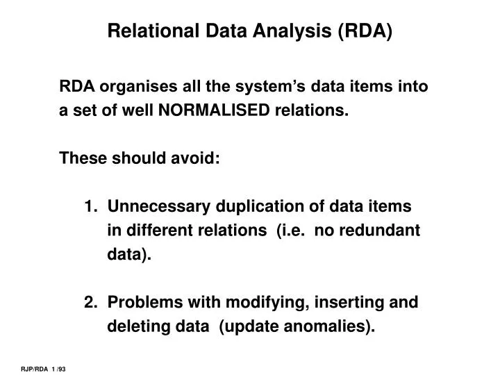 relational data analysis rda