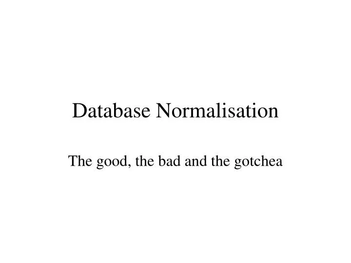 database normalisation