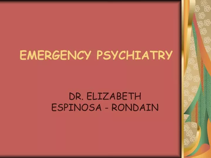 emergency psychiatry