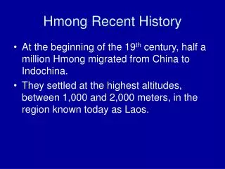 Hmong Recent History