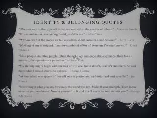 Identity &amp; Belonging quotes