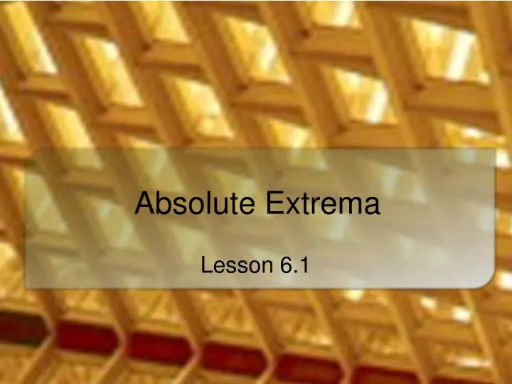 absolute extrema