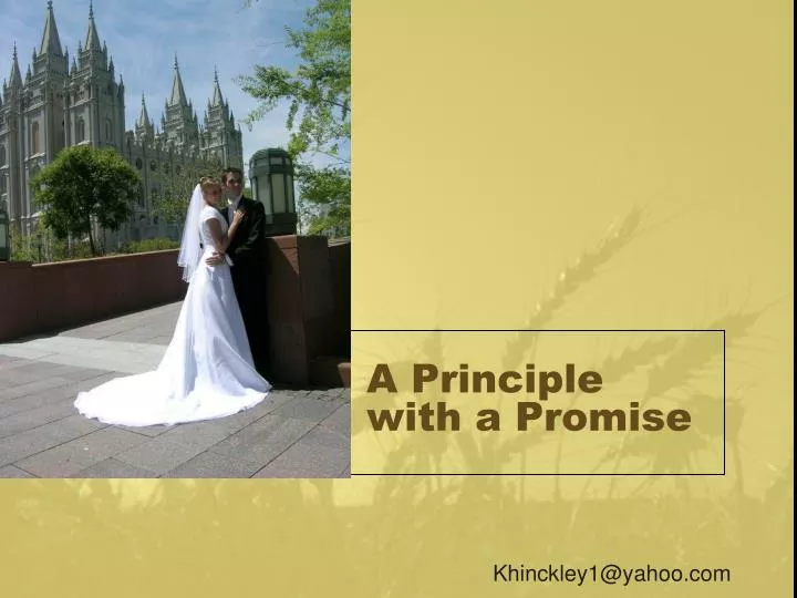 a principle with a promise