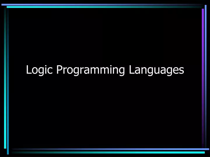 logic programming languages