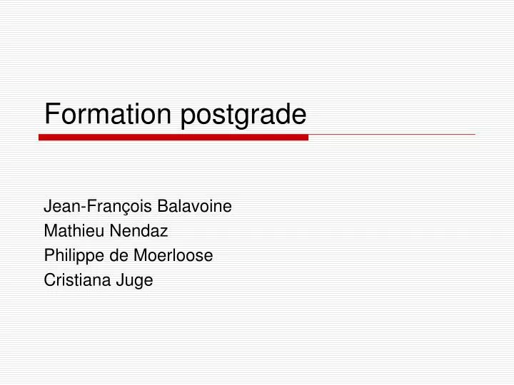 formation postgrade