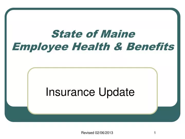 state of maine employee health benefits