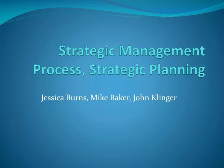 strategic management process strategic planning