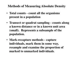 Methods of Measuring Absolute Density