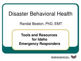 Disaster Behavioral Health