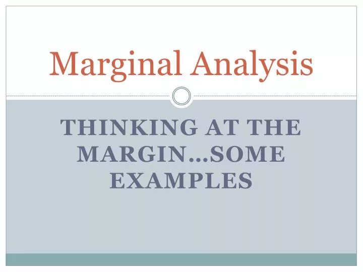 marginal analysis