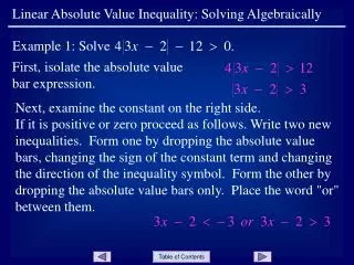 First, isolate the absolute value bar expression.