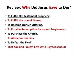 Review: Why Did Jesus have to Die?
