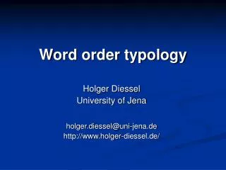 Word order typology