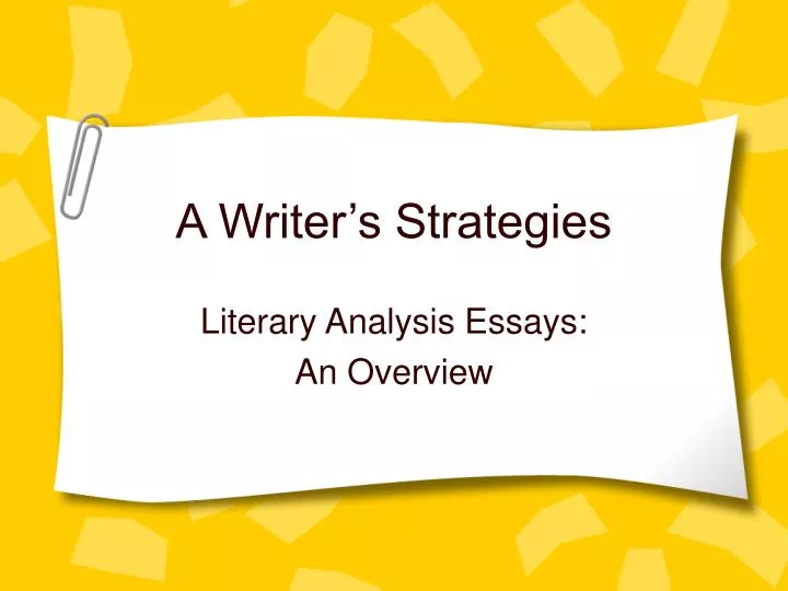a writer s strategies