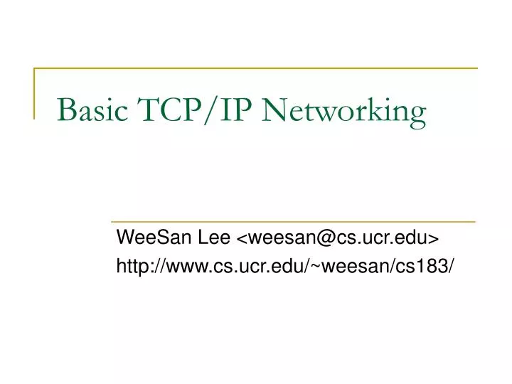 basic tcp ip networking