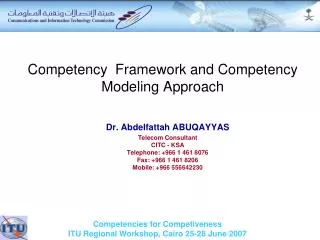 Competency Framework and Competency Modeling Approach