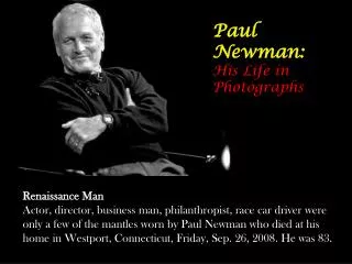 Paul Newman: His Life in Photographs