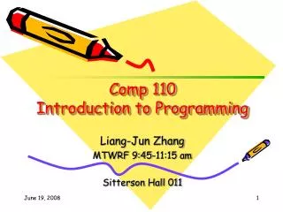 Comp 110 Introduction to Programming