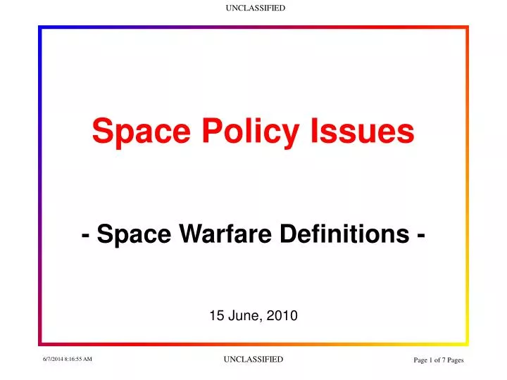 space policy issues