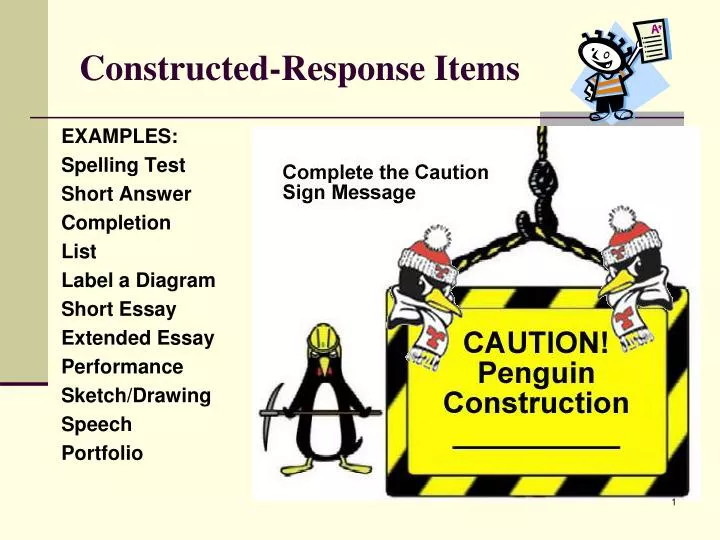 constructed response items