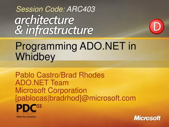 programming ado net in whidbey