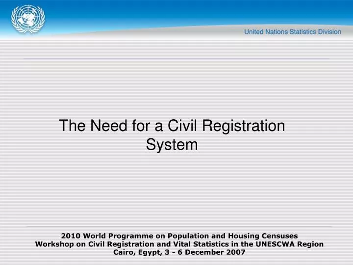 the need for a civil registration system