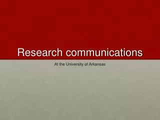 Research communications