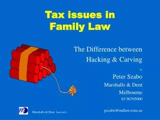 Tax issues in Family Law