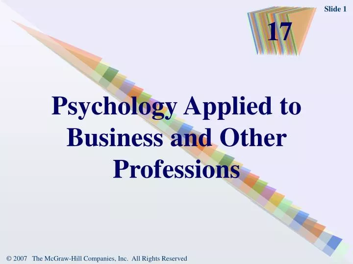 psychology applied to business and other professions