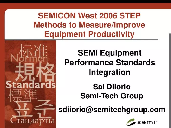 semicon west 2006 step methods to measure improve equipment productivity