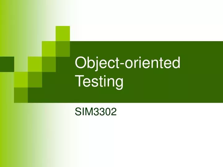 object oriented testing