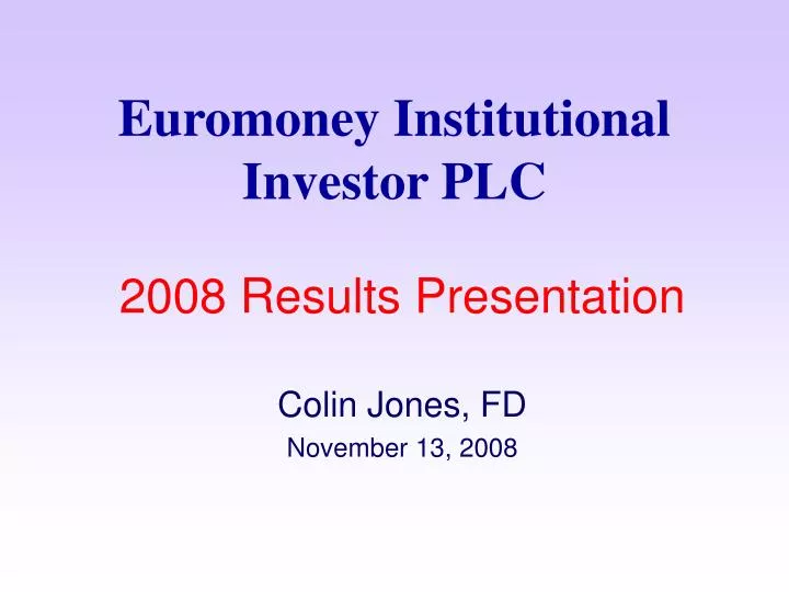 euromoney institutional investor plc