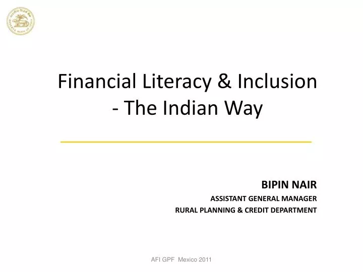 financial literacy inclusion the indian way