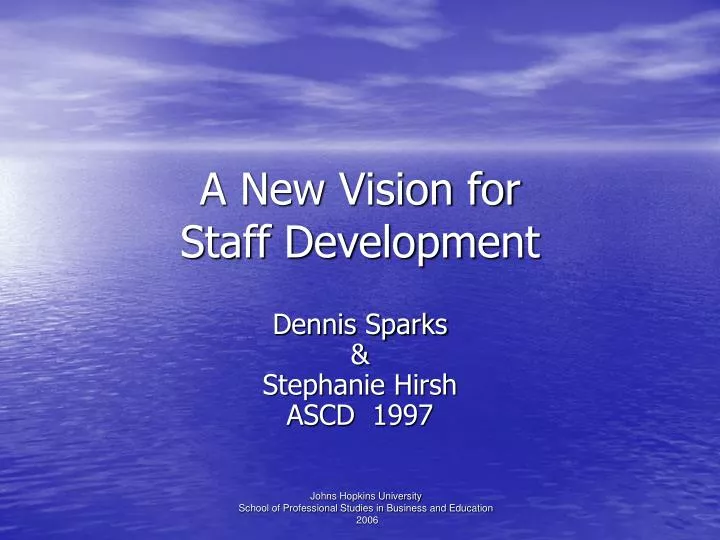 a new vision for staff development