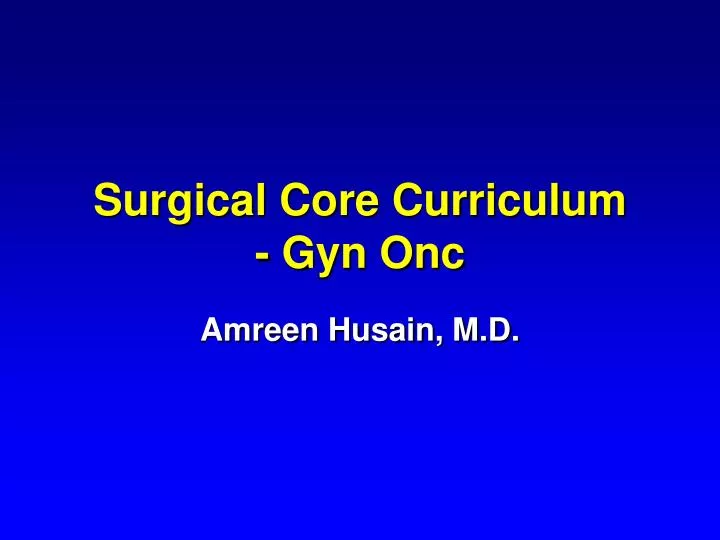 surgical core curriculum gyn onc