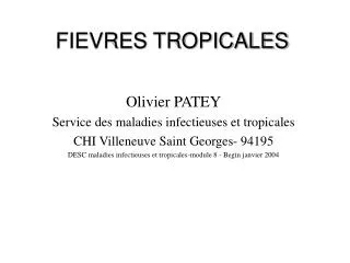 fievres tropicales