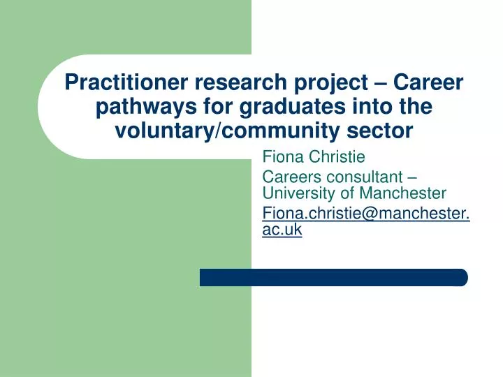 practitioner research project career pathways for graduates into the voluntary community sector