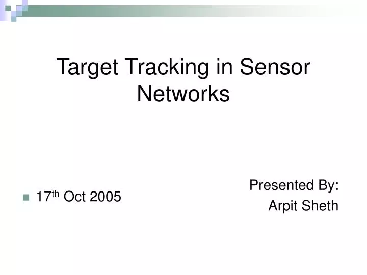 target tracking in sensor networks