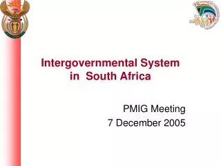 Intergovernmental System in South Africa