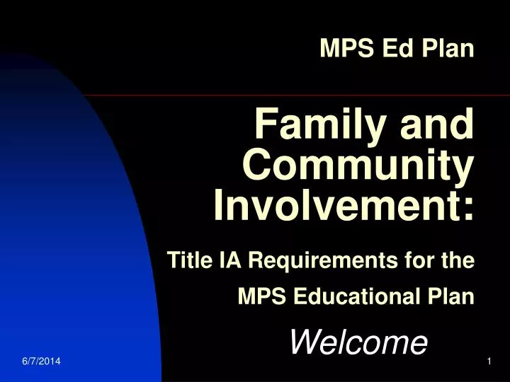 mps ed plan family and community involvement title ia requirements for the mps educational plan