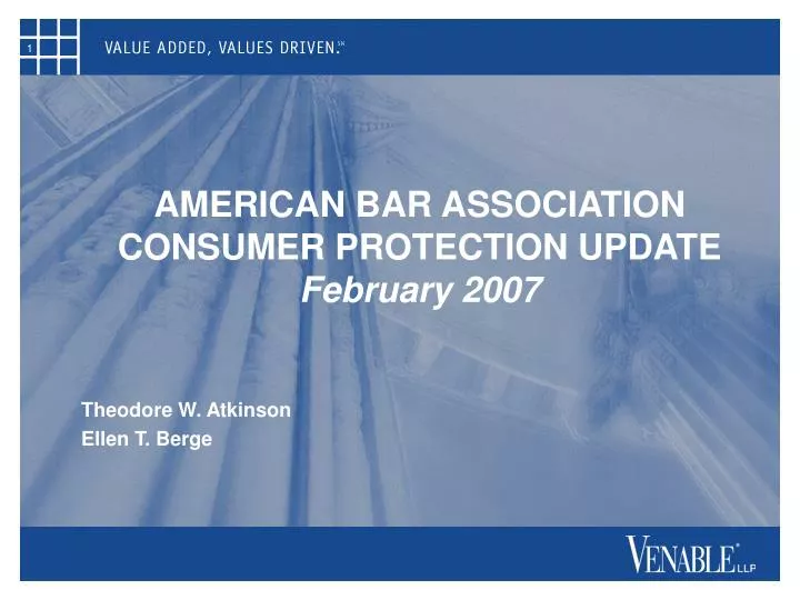 american bar association consumer protection update february 2007