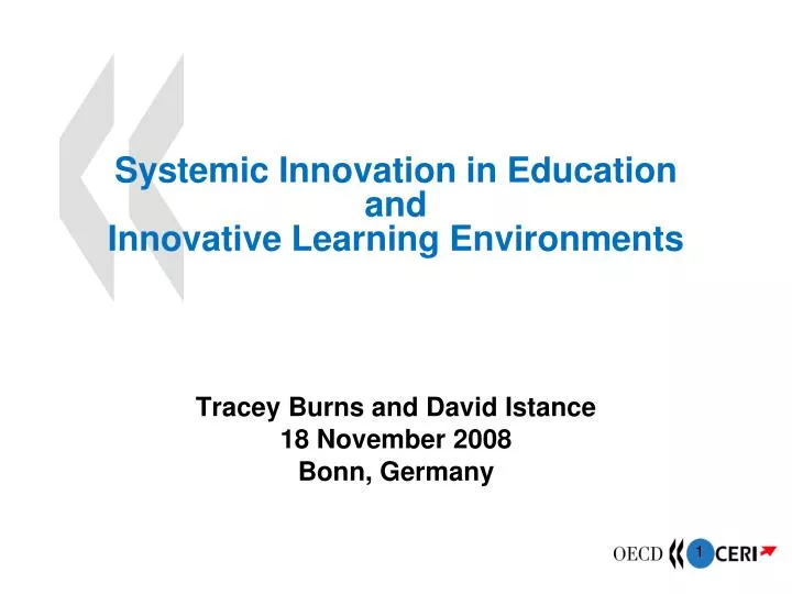 systemic innovation in education and innovative learning environments